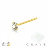 CLEAR ROUND CZ PRONG SET NOSE PIN PACKAGE 316L SURGICAL STEEL